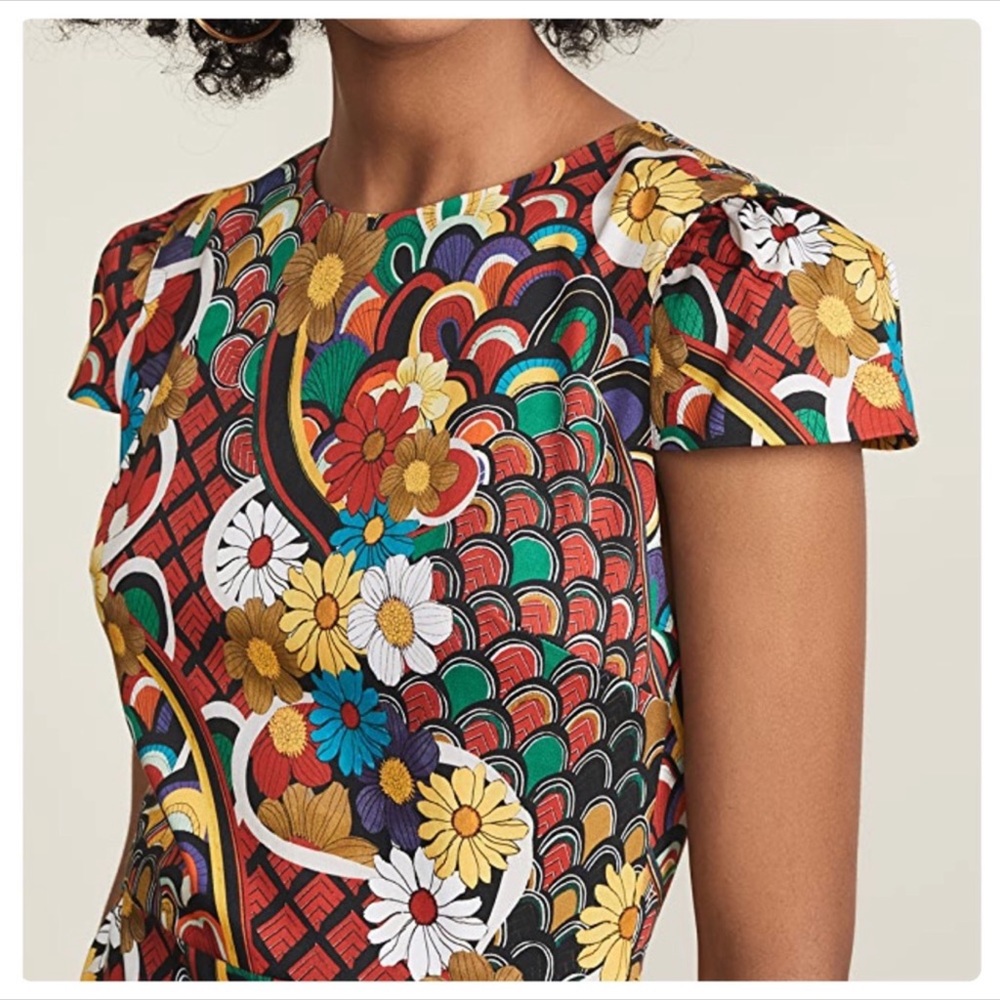 Alice + Olivia Kirby Ruffle Short-Sleeve Dress Sz 2 - Picture 7 of 9